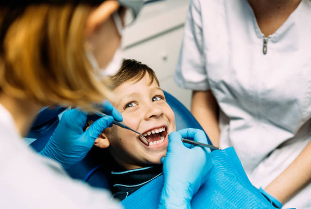 smiling child at the dentist in Santa Clarita